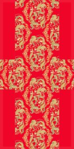 Design red printed fabric